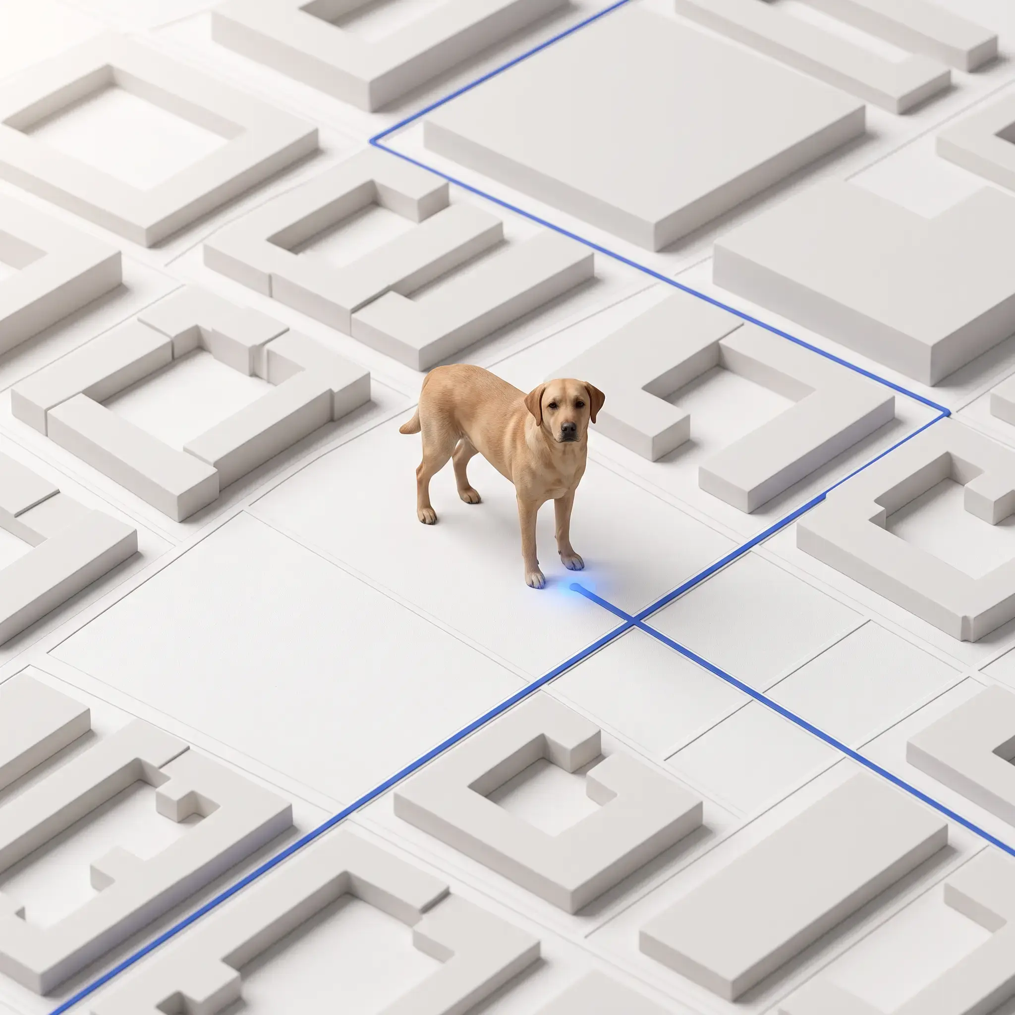 Mapa branco com pet marcando a localização